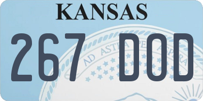 KS license plate 267DOD