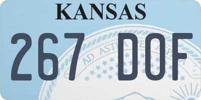 KS license plate 267DOF