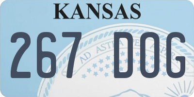 KS license plate 267DOG