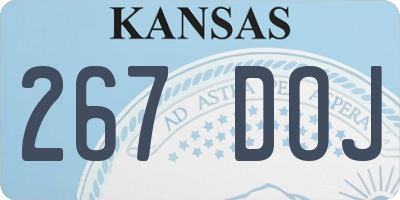 KS license plate 267DOJ