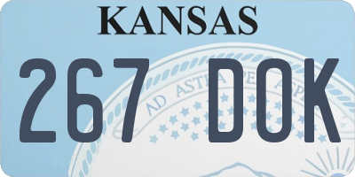 KS license plate 267DOK