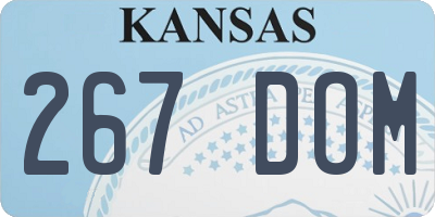 KS license plate 267DOM
