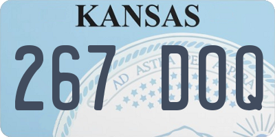 KS license plate 267DOQ