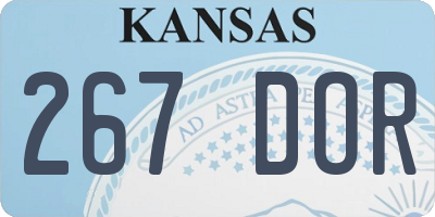 KS license plate 267DOR
