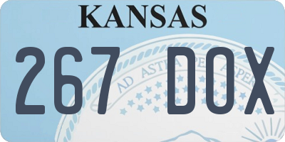 KS license plate 267DOX