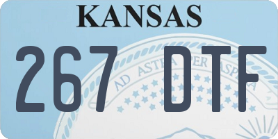 KS license plate 267DTF