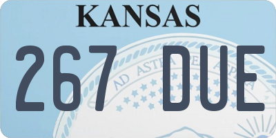 KS license plate 267DUE
