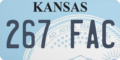 KS license plate 267FAC