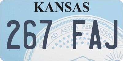 KS license plate 267FAJ