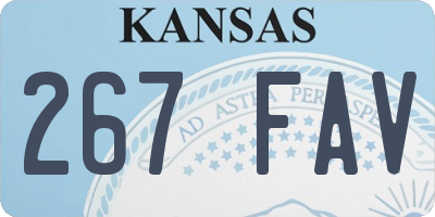 KS license plate 267FAV