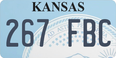 KS license plate 267FBC