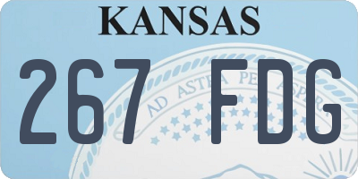 KS license plate 267FDG