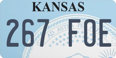 KS license plate 267FOE