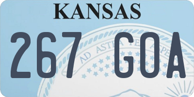 KS license plate 267GOA