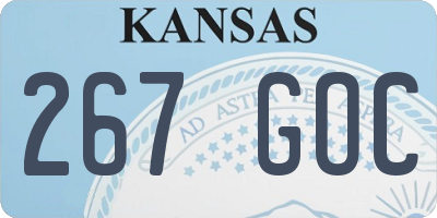 KS license plate 267GOC