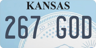 KS license plate 267GOD