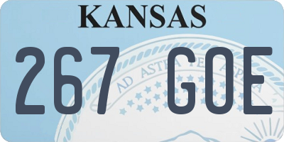 KS license plate 267GOE