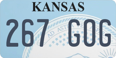 KS license plate 267GOG