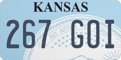 KS license plate 267GOI
