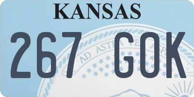 KS license plate 267GOK