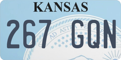 KS license plate 267GQN