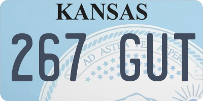KS license plate 267GUT