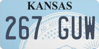 KS license plate 267GUW