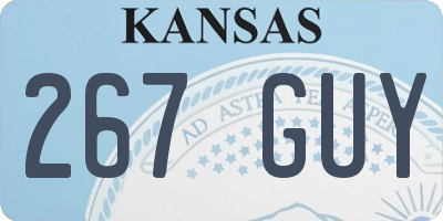 KS license plate 267GUY