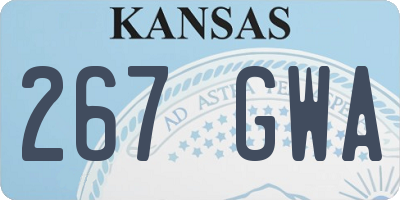 KS license plate 267GWA