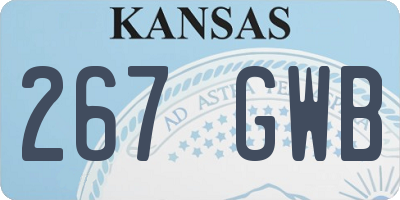 KS license plate 267GWB