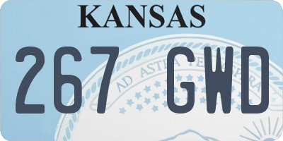 KS license plate 267GWD