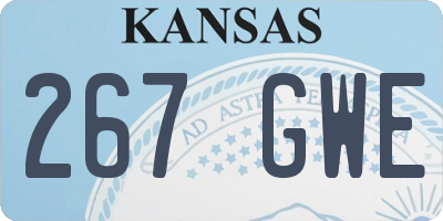 KS license plate 267GWE