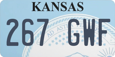 KS license plate 267GWF