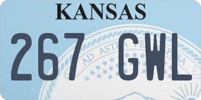 KS license plate 267GWL