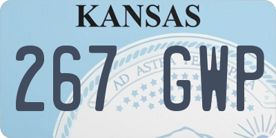 KS license plate 267GWP