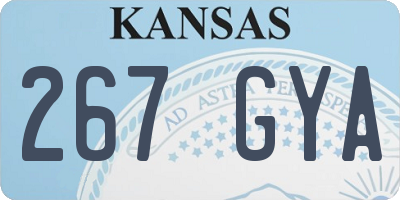 KS license plate 267GYA