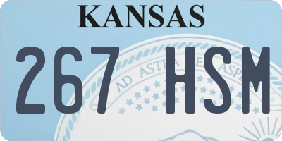 KS license plate 267HSM