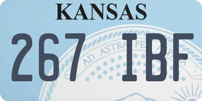 KS license plate 267IBF