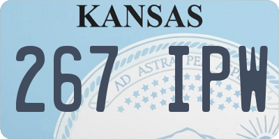 KS license plate 267IPW