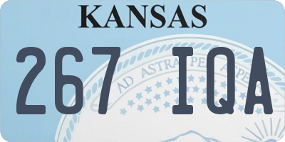 KS license plate 267IQA