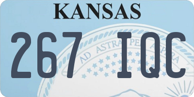 KS license plate 267IQC