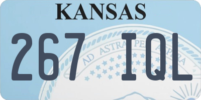 KS license plate 267IQL