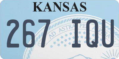 KS license plate 267IQU