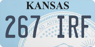KS license plate 267IRF
