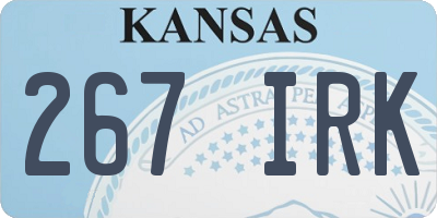 KS license plate 267IRK