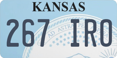 KS license plate 267IRO