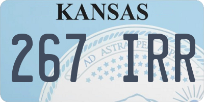 KS license plate 267IRR