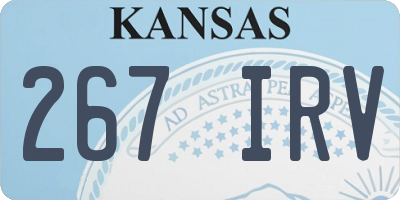 KS license plate 267IRV