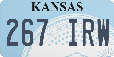 KS license plate 267IRW