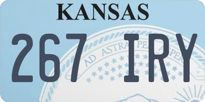KS license plate 267IRY
